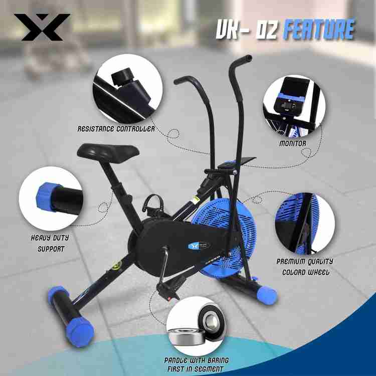 VK CITY FITNESS Air Bike Exercise Cycle with Daily workout for Home Gym Full Body Upright Stationary Exercise Bike Buy VK CITY FITNESS Air Bike Exercise Cycle with Daily workout for