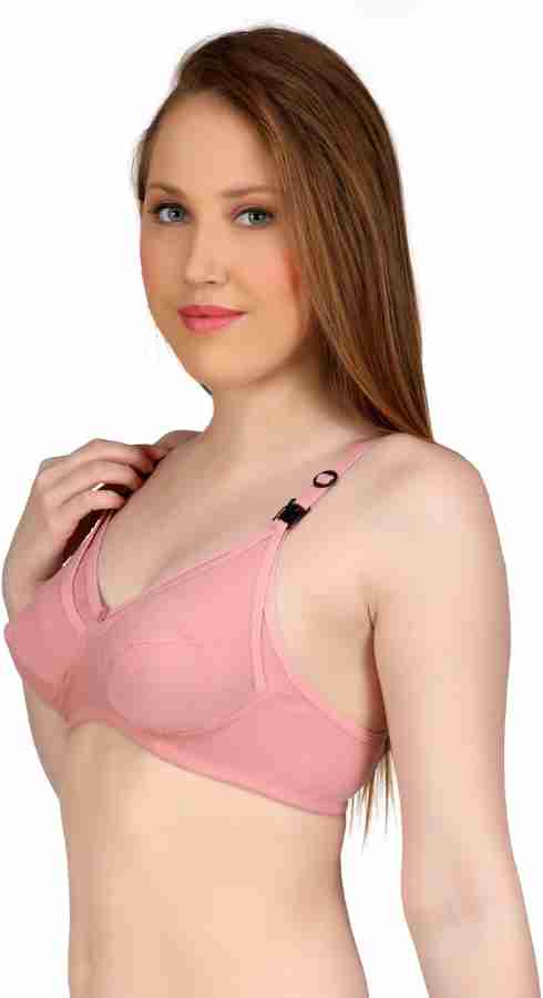 Buy Zielen Soft Feeding Mother Bra Non-Paded Non Wired Adjustable Shoulder  Strep Multicolor Cotton(Pack of 3) at