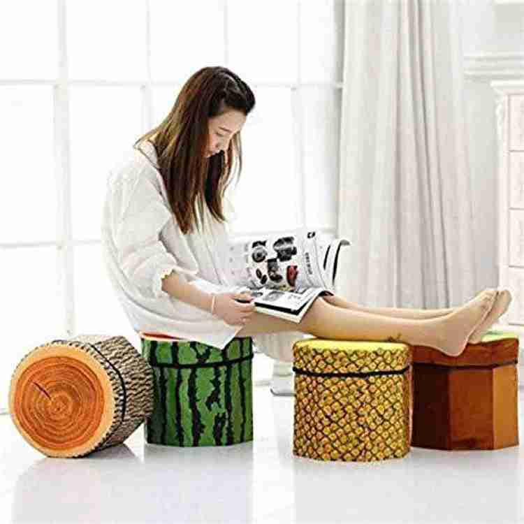 Jitsuzai Foldable Velvet Storage Seat Box Cum Stool 12 inch