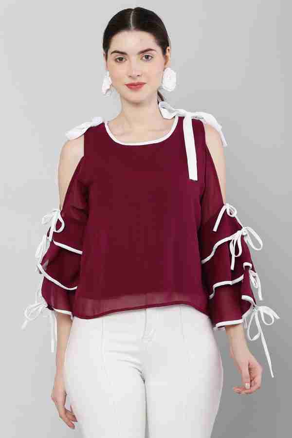 Raabta Fashion Casual Solid Women Maroon Top Buy Raabta Fashion Casual Solid Women Maroon Top Online at Best Prices in India Flipkart