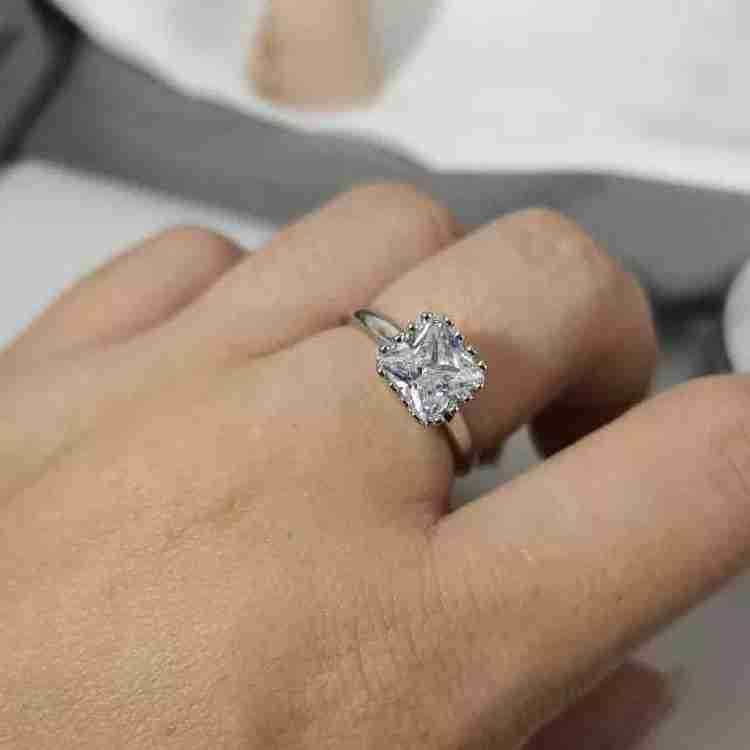 BLOOM STYLE SQUARE DIAMOND WEDDING ENGAGEMENT DAILYWERE SILVER HALLMARKED RING Silver Diamond Ring Price in India Buy BLOOM STYLE SQUARE DIAMOND WEDDING ENGAGEMENT DAILYWERE SILVER HALLMARKED RING Sil...