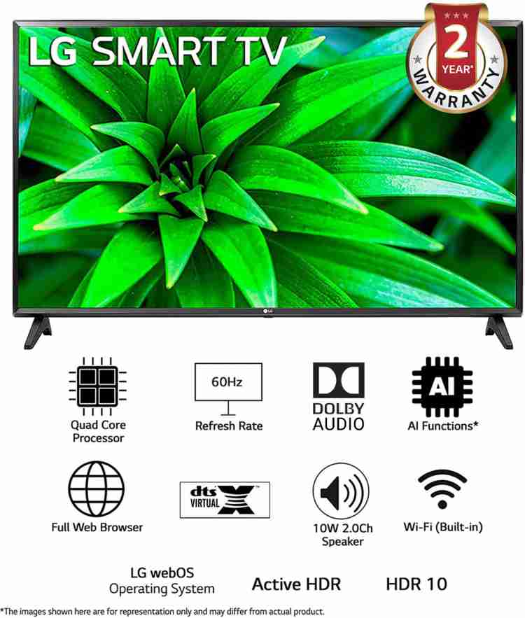 LG TV LED FULLHD, 80cm/32'', AI Smart TV, Procesador Quad Core, ThinQ webOS  4.5 con Sonido Virtual Surround Plus, 2xUSB, 3xHDMI, G