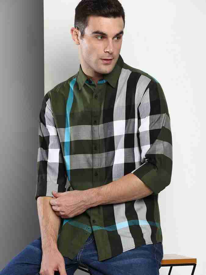 Dennis Lingo Men Checkered Casual Green Shirt - Buy Dennis Lingo Men  Checkered Casual Green Shirt Online at Best Prices in India