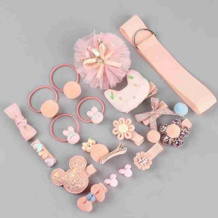 CUTELICIOUS Girls Hair accessories 18 pc Set Box Pink Korean