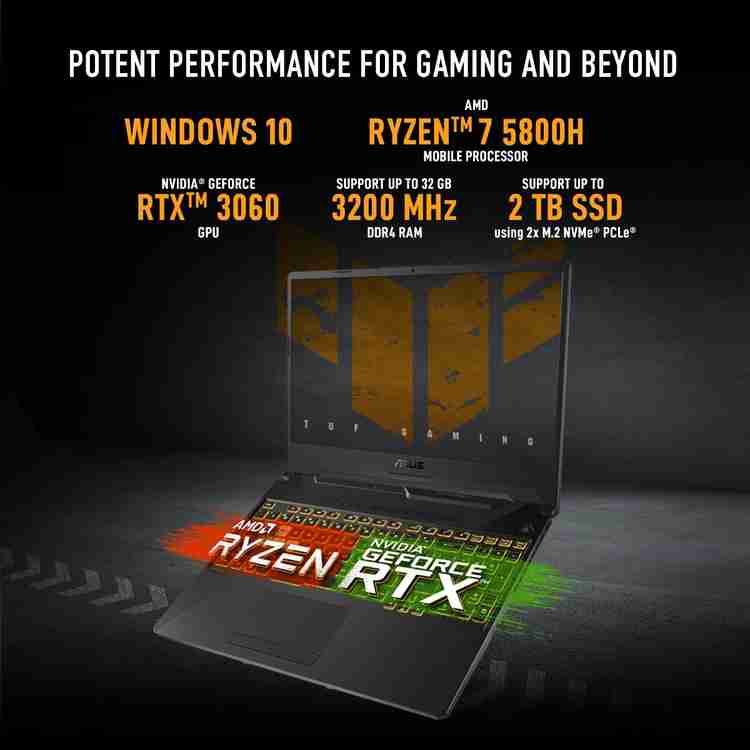 ASUS TUF Gaming A17 AMD Ryzen 7 Octa Core 5800H - (16 GB/1 TB SSD 