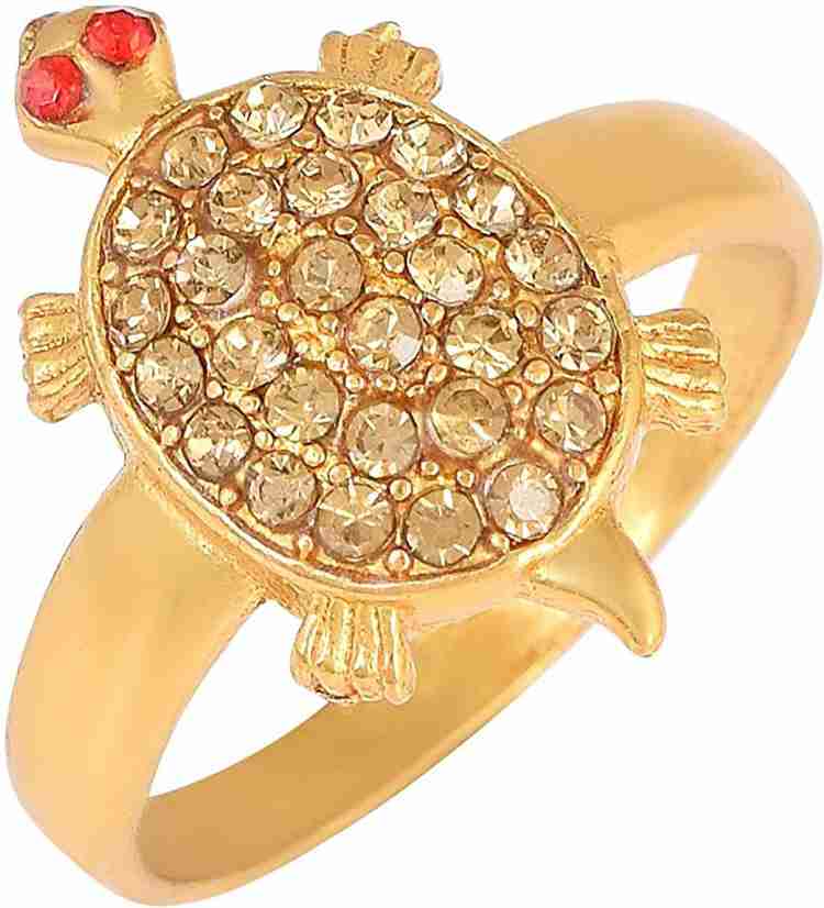That Stylish Gold Plated Brass CZ Red Eye Turtle Tortoise Vastu Feng Shui Kachua Finger Ring Brass Ring Price in India Buy That Stylish Gold Plated Brass CZ Red Eye Turtle Tortoise Vastu Feng Shui