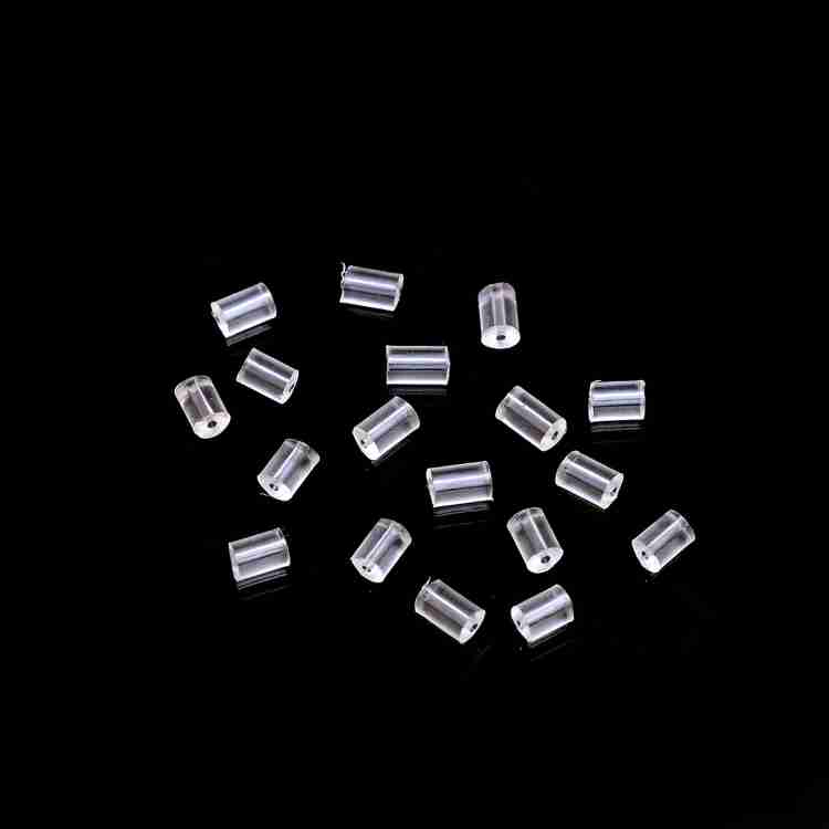 3mm Silicone Cylinder Earring Backs Clear Plastic Rubber Earring