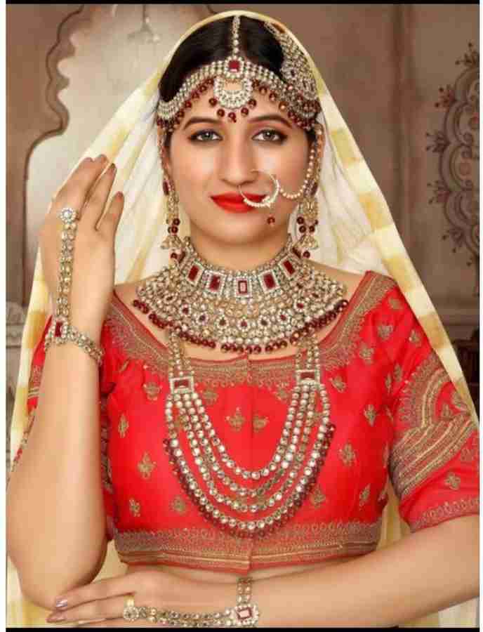 MAHI BRIDAL Metal Alloy Gold plated Maroon Jewellery Set Price in India Buy MAHI BRIDAL Metal Alloy Gold plated Maroon Jewellery Set Online at Best Prices in India Flipkart
