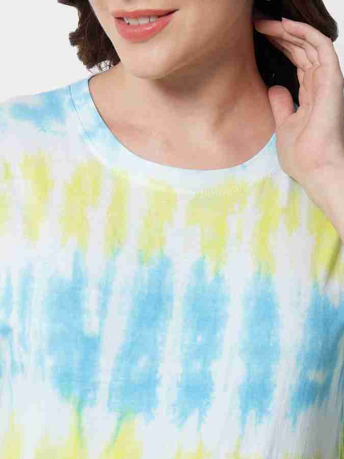 FUNDAY FASHION Tie & Dye Women Round Neck Green T-Shirt - Buy FUNDAY  FASHION Tie & Dye Women Round Neck Green T-Shirt Online at Best Prices in  India | Flipkart.com