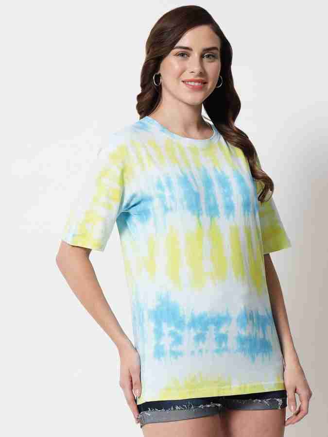 FUNDAY FASHION Tie & Dye Women Round Neck Green T-Shirt - Buy FUNDAY  FASHION Tie & Dye Women Round Neck Green T-Shirt Online at Best Prices in  India | Flipkart.com