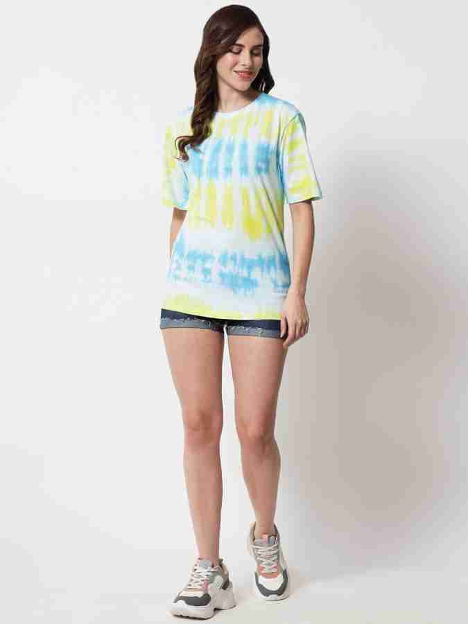 FUNDAY FASHION Tie & Dye Women Round Neck Green T-Shirt - Buy FUNDAY  FASHION Tie & Dye Women Round Neck Green T-Shirt Online at Best Prices in  India | Flipkart.com