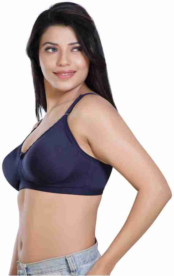 SENSITRA 36 D Cup - Plus Size -Jiggle Control Full Support Combed Cotton Bra  -Blue Women Minimizer Non Padded Bra - Buy SENSITRA 36 D Cup - Plus Size  -Jiggle Control Full