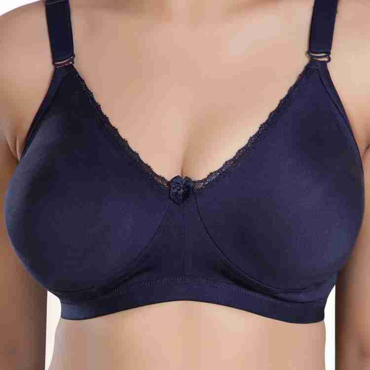 SENSITRA 36 D Cup - Plus Size -Jiggle Control Full Support Combed Cotton Bra  -Blue Women Minimizer Non Padded Bra - Buy SENSITRA 36 D Cup - Plus Size  -Jiggle Control Full