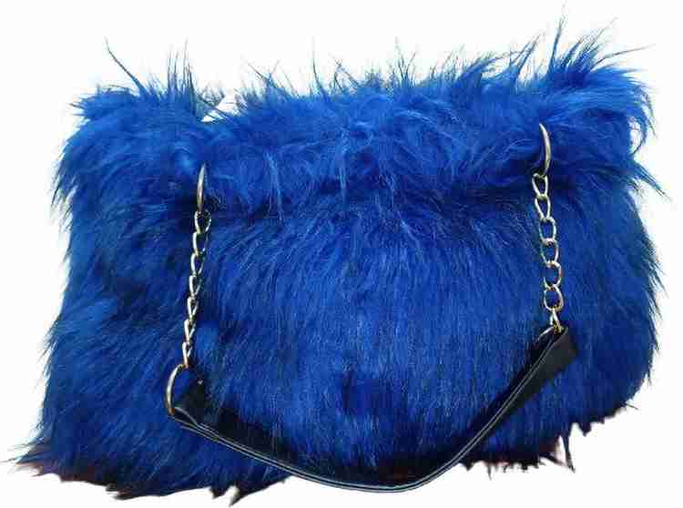 Blue fur hotsell purse