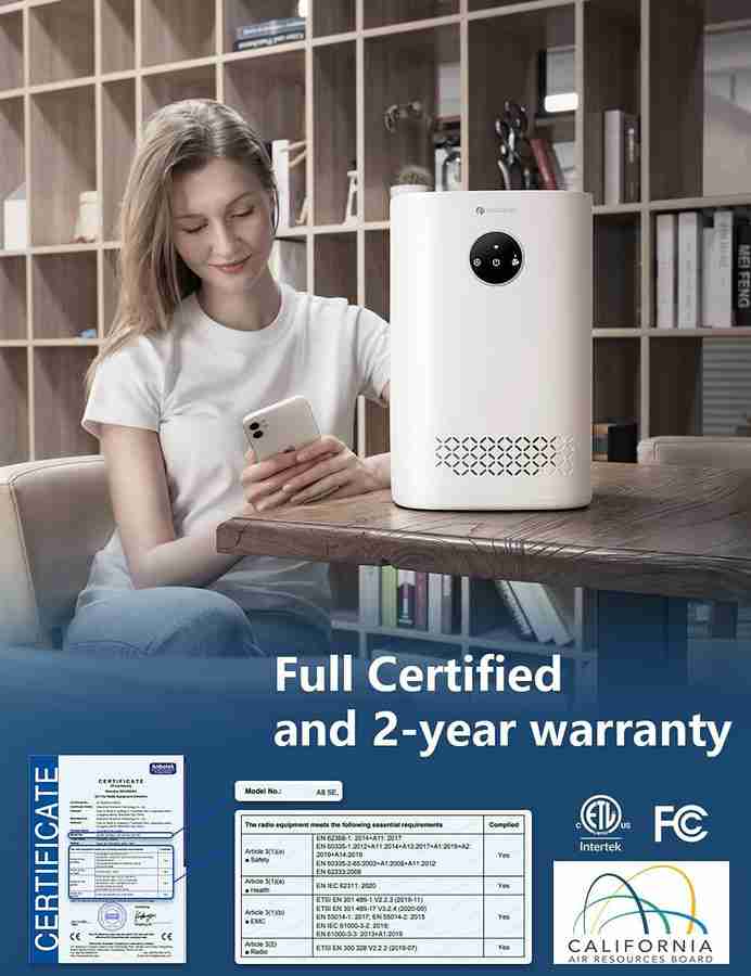 Proscenic A8 SE H13 True HEPA FilterApp Control Alexa Google