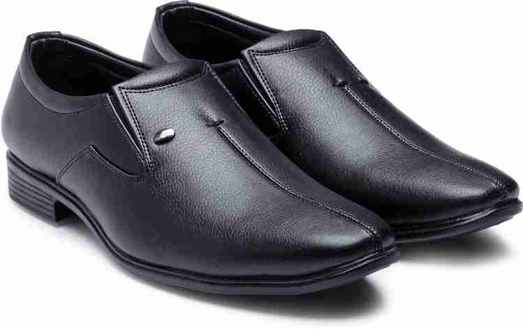 action Dotcom OFFICE 82 Men s Black Synthetic Leather Comfor Slip