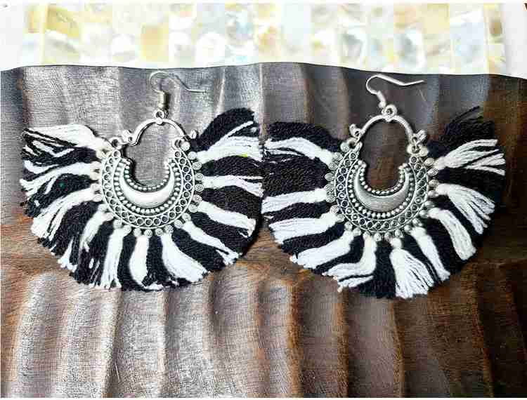 Multi colour shop thread earrings
