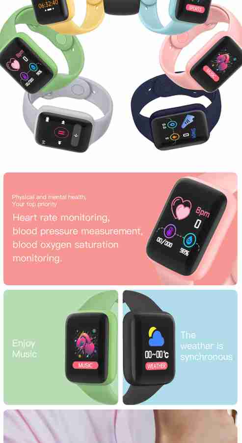 IMMUTABLE D20 SMART WATCH GREEN F29 Smartwatch Price in India