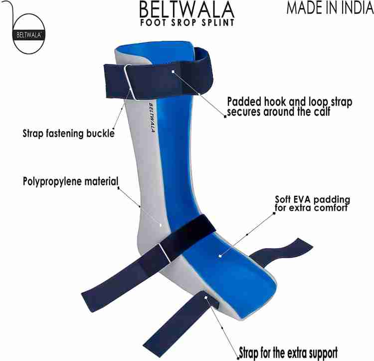 Blue And Black Unisex Padded Foot Drop Leg Splint, Size: M at Rs