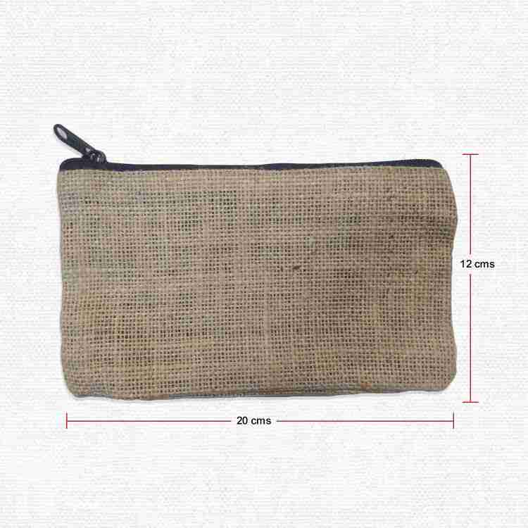 Burlap zipper pouch deals