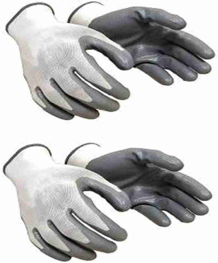VEZUAL Industrial white grey Hand Safety Gloves Cut Resistant Non Slip Free  Size 2 PAIR Nylon Safety Gloves Price in India - Buy VEZUAL Industrial  white grey Hand Safety Gloves Cut Resistant