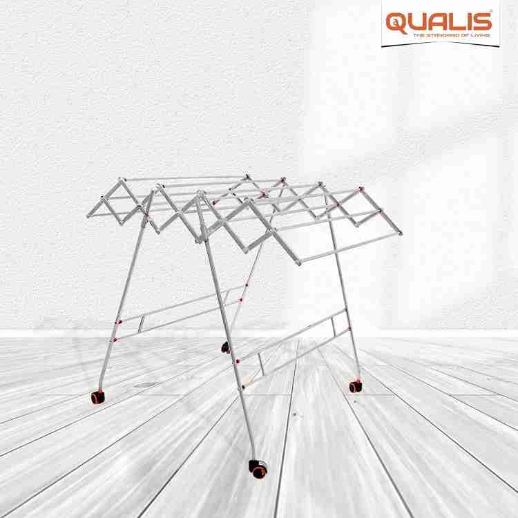 QUALIS Steel Floor Cloth Dryer Stand Stainless Steel Foldable Cloth Drying Stand for Balcony and Indoor Price in India Buy QUALIS Steel Floor Cloth Dryer Stand Stainless Steel Foldable Cloth Drying
