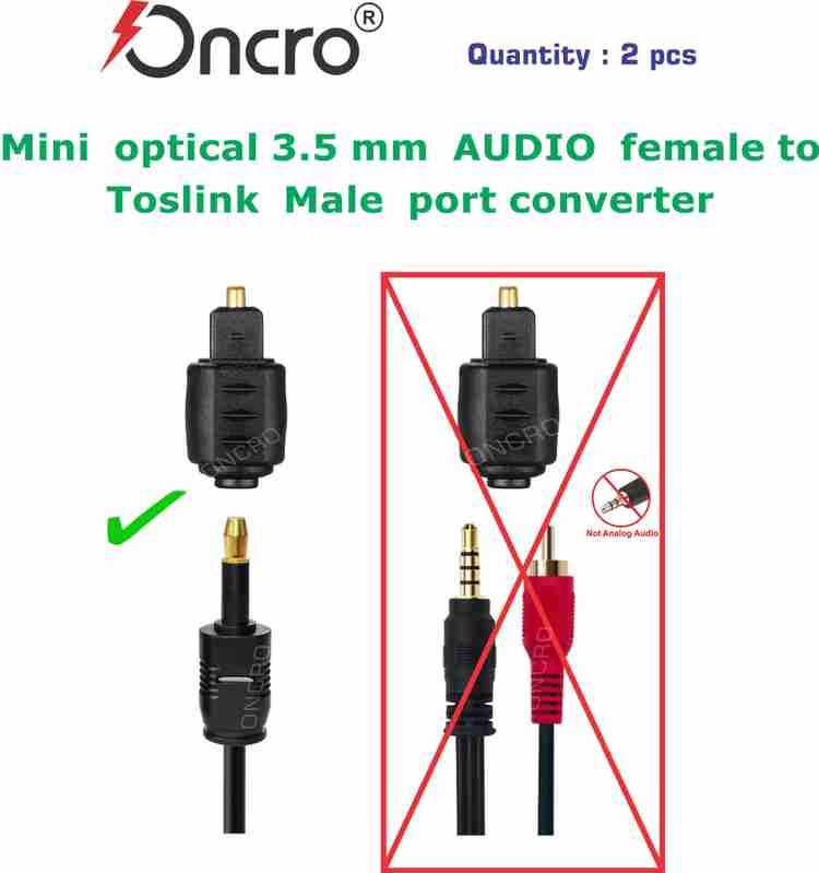 ONCRO mini 3.5 mm to toslink female adapter 2 pcs digital optical
