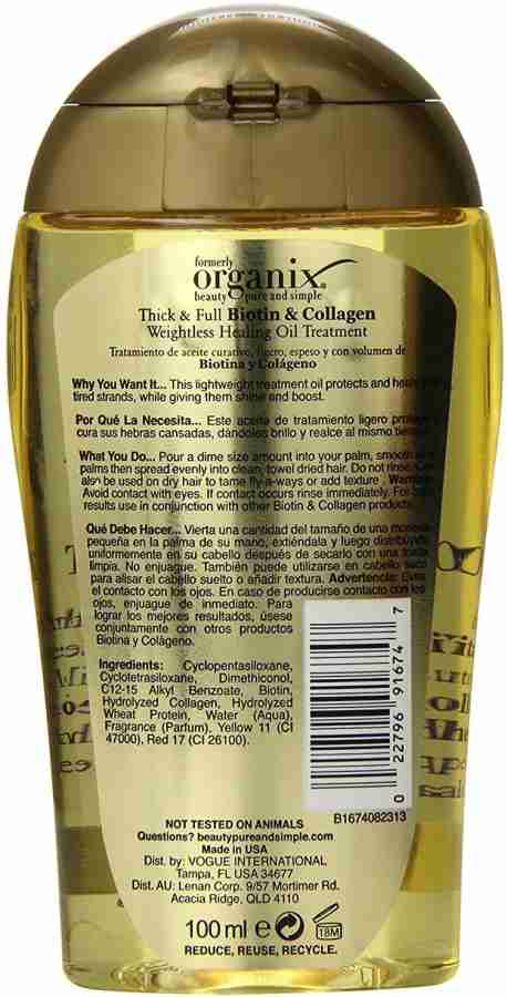 Ogx thick & full biotin deals & collagen weightless healing oil