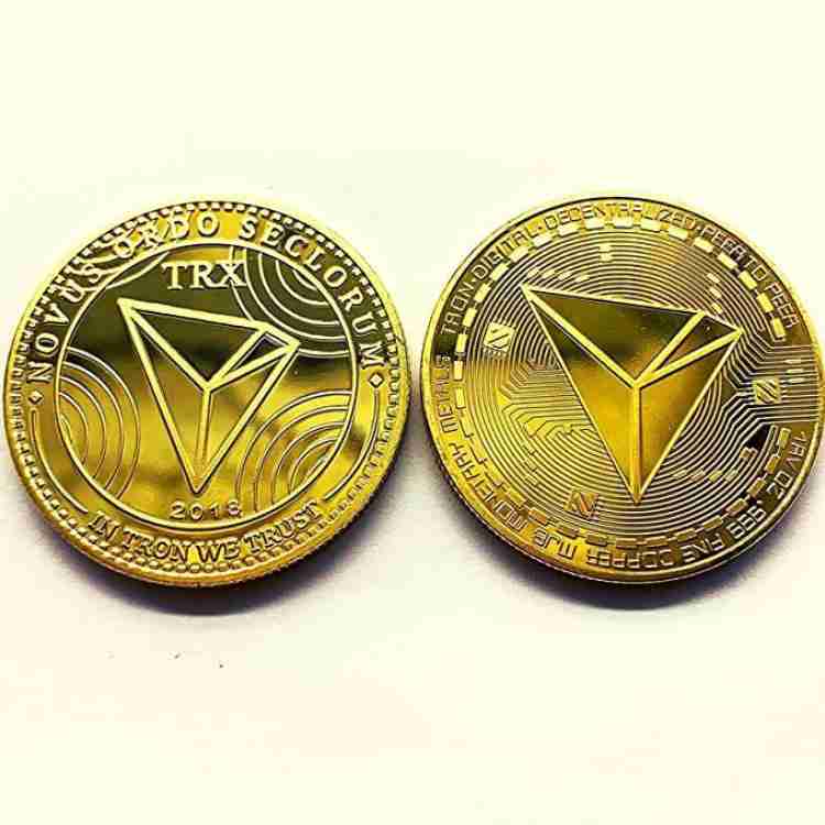 Craftbia Tron Coin Made of Real Metal Gold Plated Crypto Coin