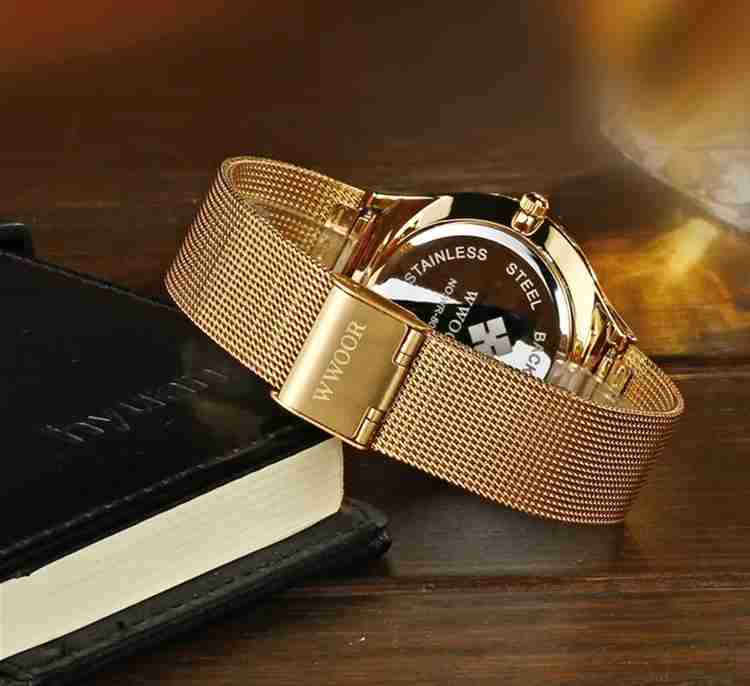 Wwoor 8016 Quartz Stainless Steel Gold Slim Minimalistic Analog Watch For Men Buy Wwoor 8016 Quartz Stainless Steel Gold Slim Minimalistic Analog Watch For Men 8016 Online at Best Prices in India Flip...