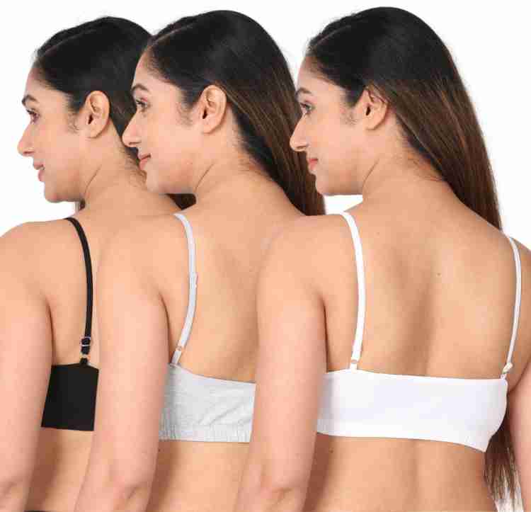 Buy Adira, Starter Bra For Teens, Teen Bras With Flat Padding For  Coverage, Gives Confidence At School, Beginners Bra With Comfortable  Strecthy Cotton, Pack Of 3