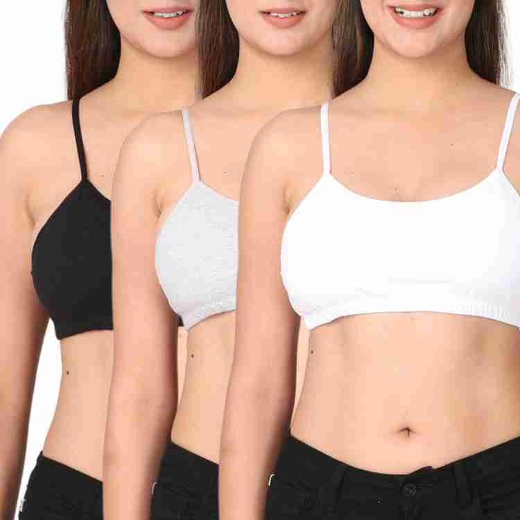 Buy Adira, Beginners Bra for Girls, Teen Bras with Flat Padding for  Coverage, Gives Confidence at School, Beginners Bra with Comfortable  Strecthy Cotton, Pack of 3