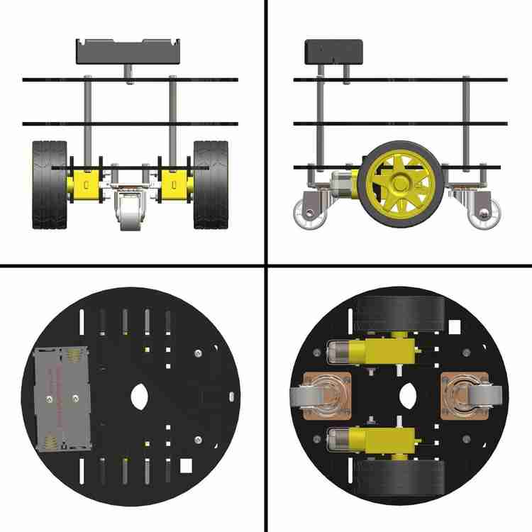 SunRobotics 2WD Mini Round Three Layer Smart Robot Car Chassis