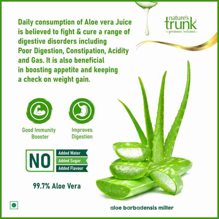 Nature s Trunk Aloe Vera Juice 99.7 Inner Leaf Price in India Buy Nature s Trunk Aloe Vera Juice 99.7 Inner Leaf online at Flipkart