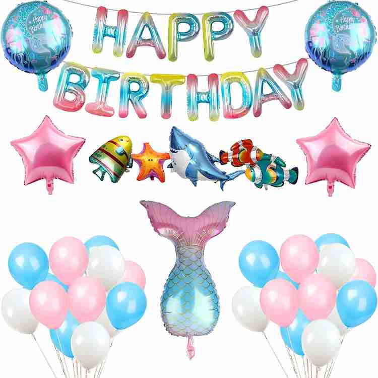 TOYXE Fish Tail Mermaid Aqua Theme Birthday Decoration Balloons Price in  India - Buy TOYXE Fish Tail Mermaid Aqua Theme Birthday Decoration Balloons  online at