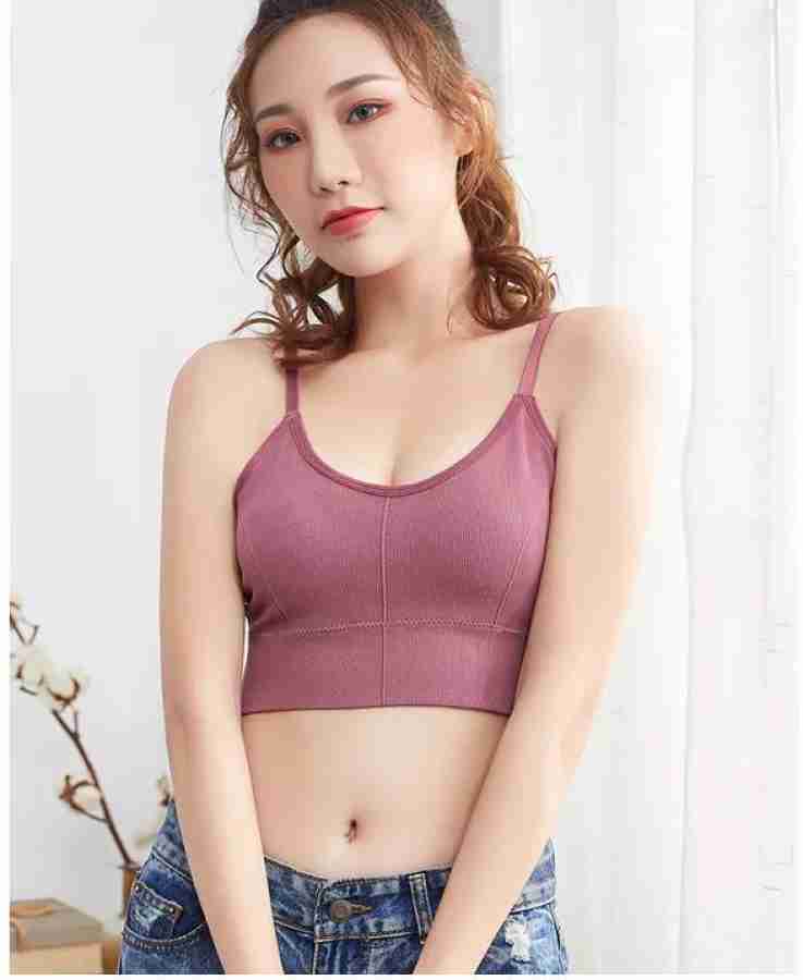 ayushicreationa Women Cotton Padded Wire Free Longline Sports Bra