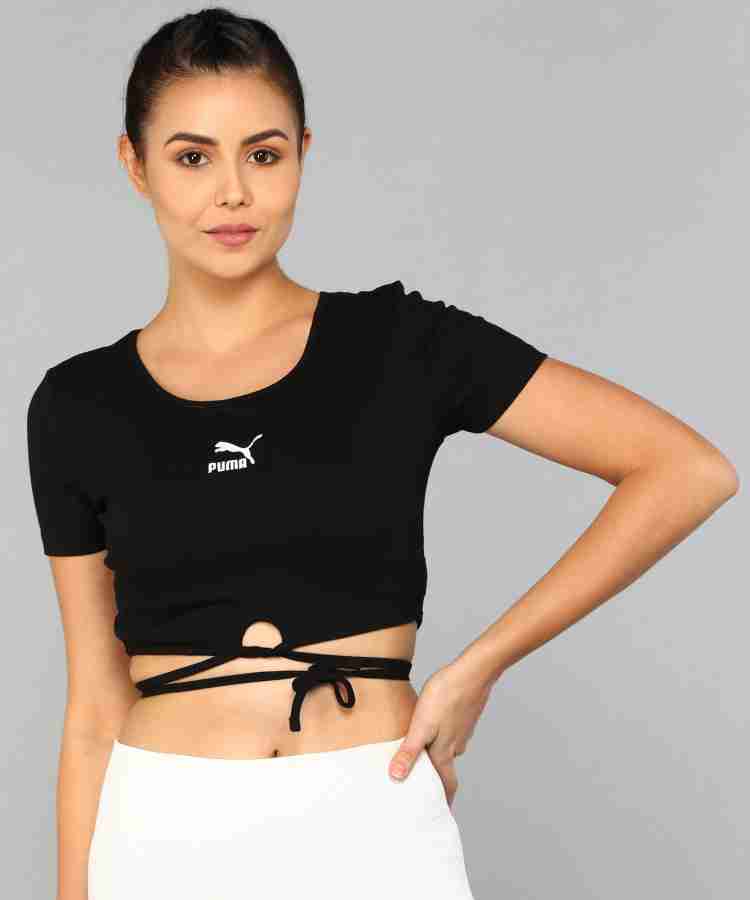 PUMA Casual Solid Women Black Top Buy PUMA Casual Solid Women