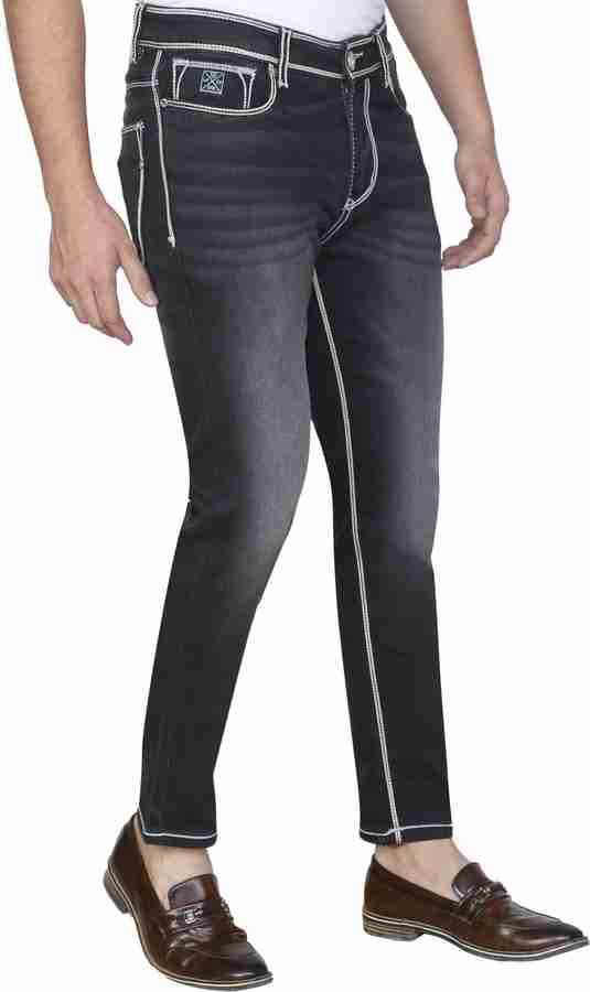 Black jeans with white thread discount