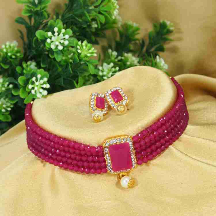 Rani pink store jewellery set