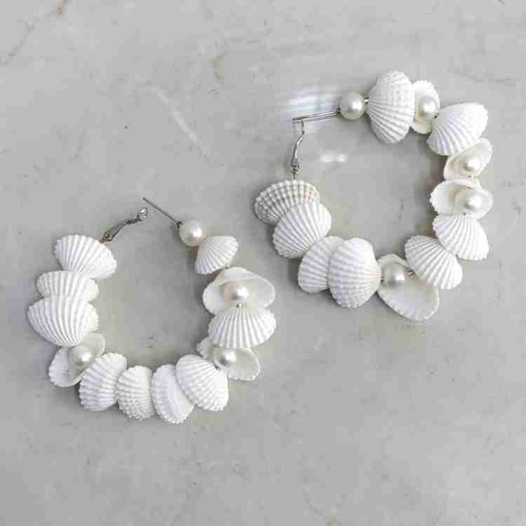 White seashell earrings top