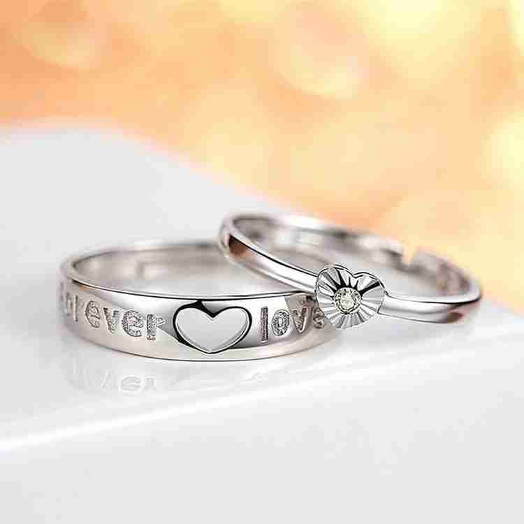 MYKI Love Forever Adjustable Couple Rings Sterling Silver
