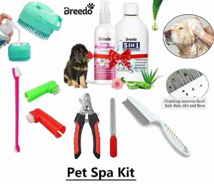 Breedo High Quality Combo of 6 Dog Cat Needs Grooming Kit For
