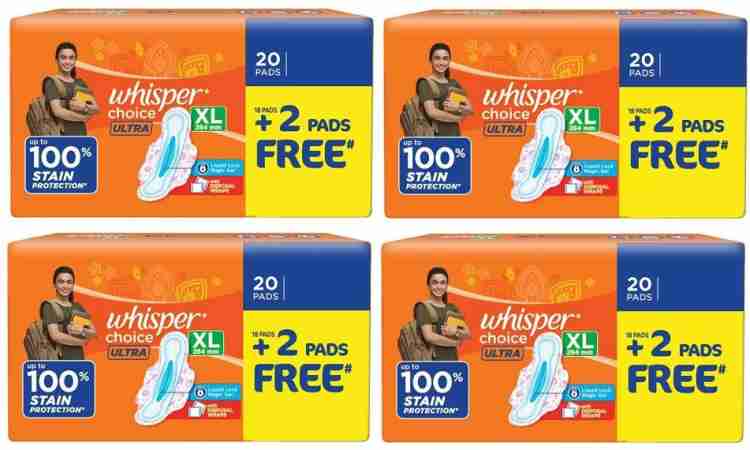 Whisper Choice Ultra XL- 20+20 Pads Sanitary Pad, Buy Women Hygiene  products online in India