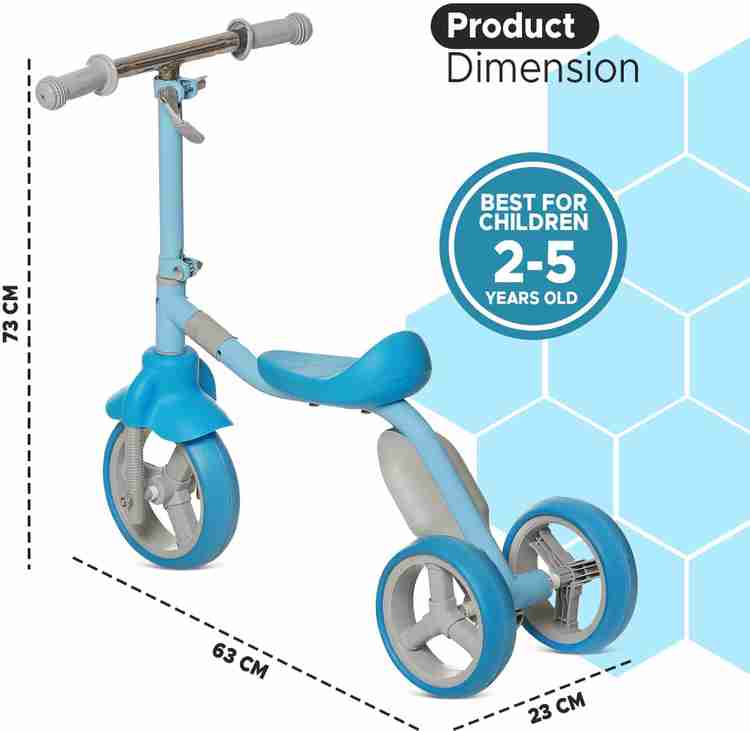 CITRODA 3 Wheeler Foldable Kick Skating Cycle 2 in 1 Adjustable