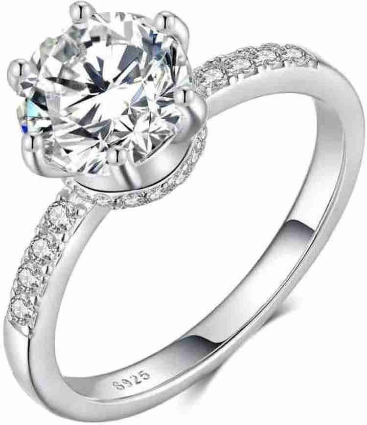 SILVERSHOPE 925 Original Silver Proposal Valentine s Day gift sizes can be adjusted Silver Silver Diamond Ring Price in India Buy SILVERSHOPE 925 Original Silver Proposal Valentine s Day gift sizes ca...
