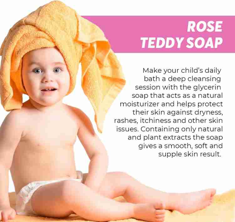 Nature's Touch Rose Teddybear Handmade Glycerin Soap for Kids