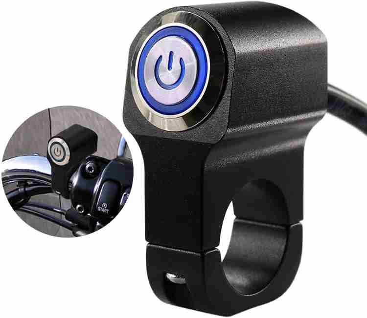 Qiisx CNC On/Off Motorcycle Handlebar Fitting With Light For Bajaj 