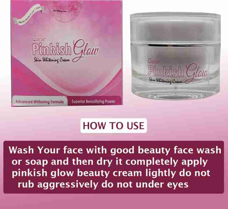 Queue Pinkish Glow glutathione permanent skin whitening cream