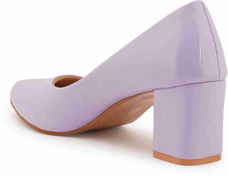 Purple block best sale heel pumps