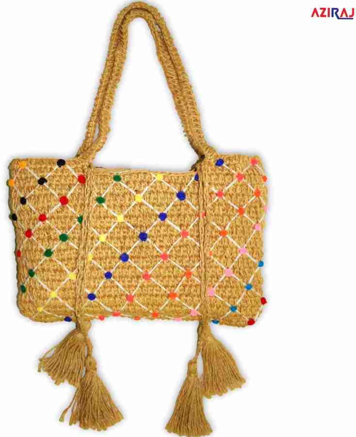 AZIRAJ Brown Shoulder Bag Women Hand Woven Jute Bag Stylish Purse Shoulder For Girls Women 20 Natural Jute Price in India Flipkart